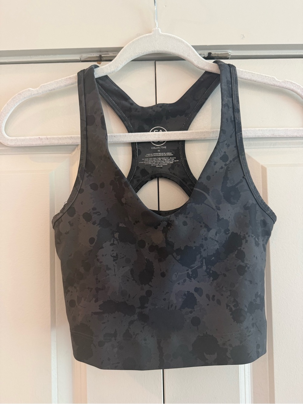 Women’s Racerback Sports Bralette in Charcoal Splash